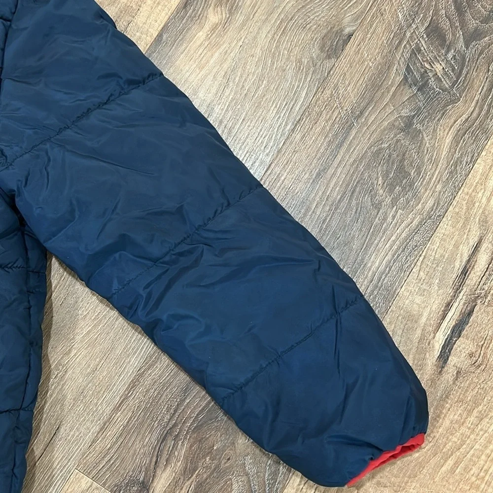 Converse All Star Boys Quilted Jacket S 8-10yrs Blue Hood Zipper Chuck Taylor